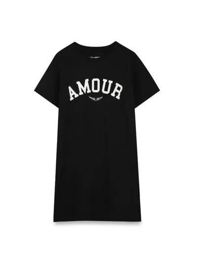 Zadig & Voltaire Cotton Mini Dress For Girls In Black