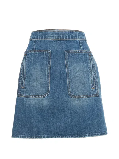 Pre-owned Zadig & Voltaire Cotton Pocket Skirt In Blue