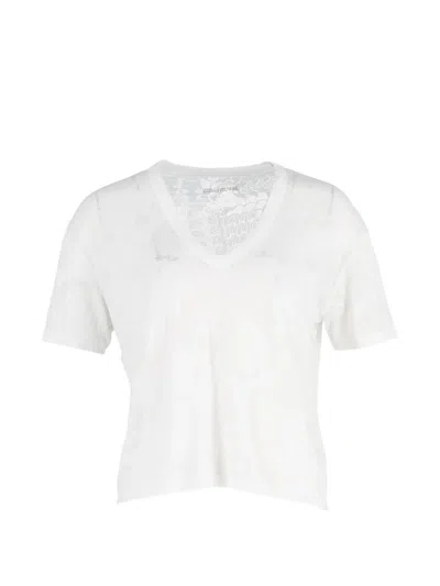 Pre-owned Zadig & Voltaire Cotton V-neck T-shirt In White