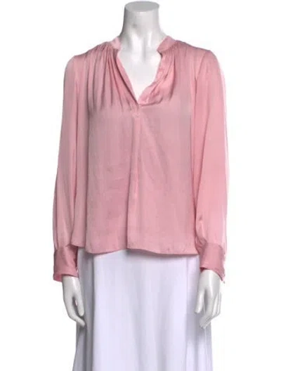 Pre-owned Zadig & Voltaire Cowl Neck Long Sleeve Blouse In Pink