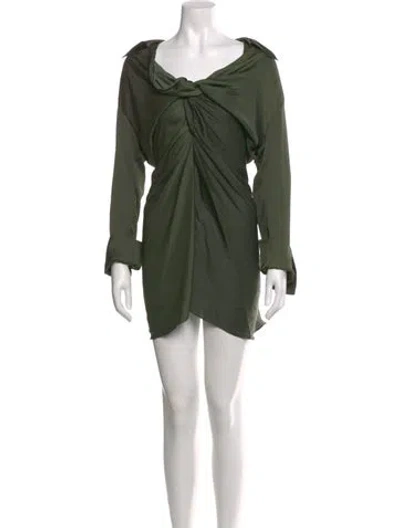 Pre-owned Zadig & Voltaire Cowl Neck Mini Dress In Green