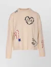 Zadig & Voltaire Crew Neck Knitwear With Long Sleeves And Embroidery In Neutral