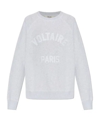 Zadig & Voltaire Crew Neck Long Sleeve Sweatshirt In Gray