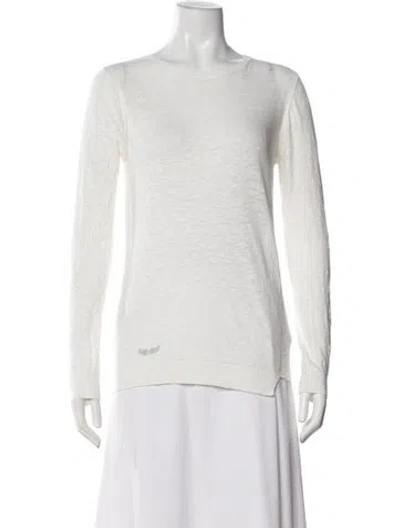 Pre-owned Zadig & Voltaire Crew Neck Long Sleeve Top In White