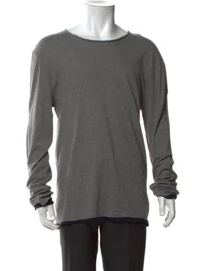 Pre-owned Zadig & Voltaire Crew Neck Long Sleeve T-shirt In Grey