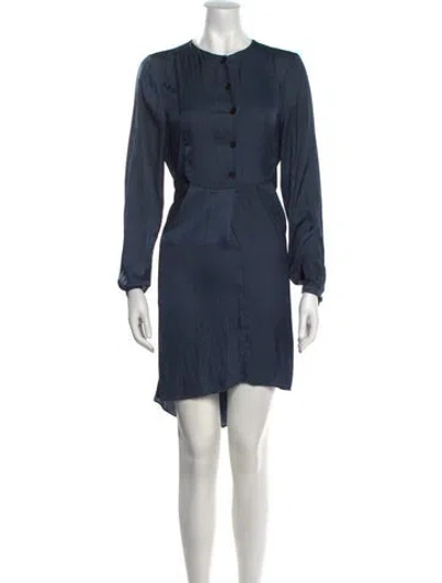 Pre-owned Zadig & Voltaire Crew Neck Midi Length Dress In Blue