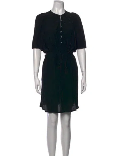 Pre-owned Zadig & Voltaire Crew Neck Mini Dress In Black