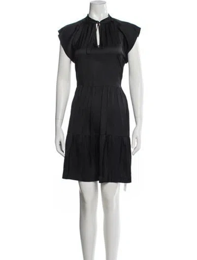 Pre-owned Zadig & Voltaire Crew Neck Mini Dress In Gray