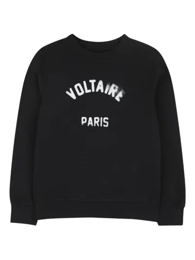 Zadig & Voltaire Kids' Crew-neck Sweatshirt In Black