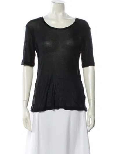 Pre-owned Zadig & Voltaire Crew Neck Three-quarter Sleeve T-shirt In Black