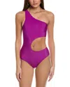 Zadig & Voltaire Crinkle One-shoulder One-piece In Purple