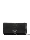 Zadig & Voltaire Croc-embossed Crossbody Bag In Black