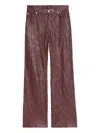Zadig & Voltaire Evy Crushed Lambskin Leather Pants In Brown