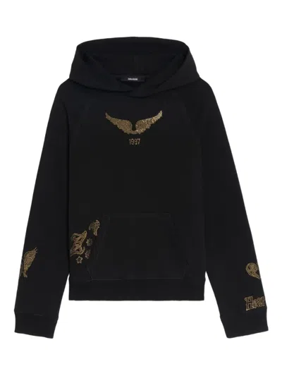 Zadig & Voltaire Crystal-embellished Hoodie In Black
