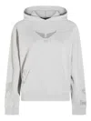 Zadig & Voltaire Embellished Hooded Knitwear With Front Pocket Detail In Gray