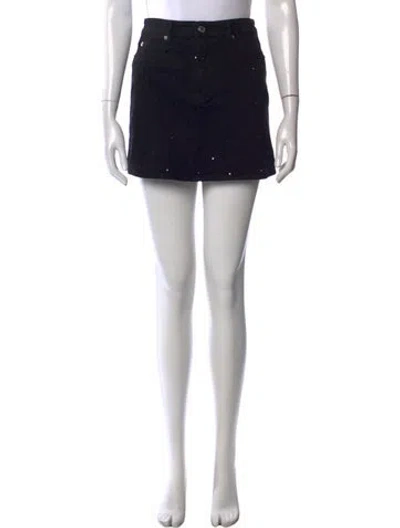 Pre-owned Zadig & Voltaire Crystal Embellishments Mini Skirt In Black