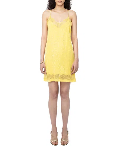 Zadig & Voltaire Crystal Jac Leo Silk Dress In Yellow