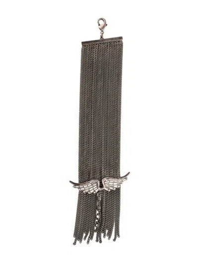 Pre-owned Zadig & Voltaire Crystal Rock Star Chain Multistrand Bracelet In Clear
