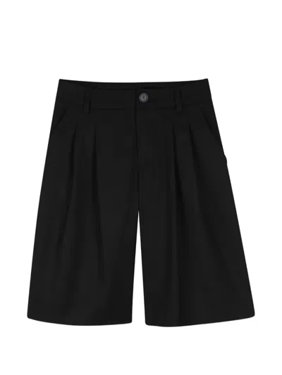 Zadig & Voltaire Kids' Crystal-embellished Pleated Shorts In Black