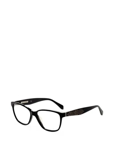 Zadig & Voltaire Crystal-embellished Rectangle-frame Glasses In Black