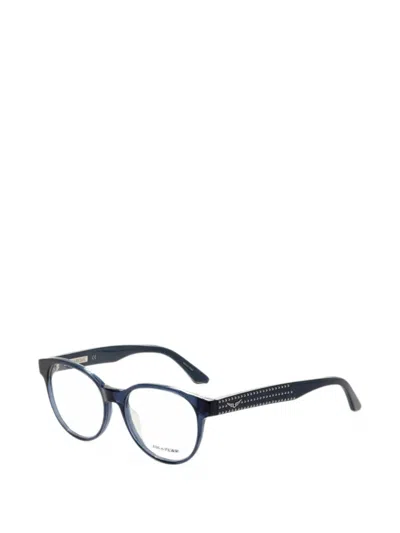 Zadig & Voltaire Crystal-embellished Round-frame Glasses In Blue