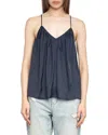 Zadig & Voltaire Womens Encre Cym V-neck Satin Cami Top Xs In Black