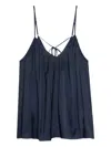 Zadig & Voltaire Cym Pleated Satin Camisole In Blue