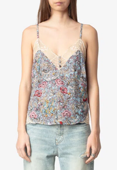 Zadig & Voltaire Cyoko Floral Print Camisole Top