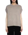 Zadig & Voltaire Womens Avoine Contrast-edge Relaxed-fit Sleeveless Wool And Cashmere-blend Jumper In Gray
