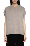 Zadig & Voltaire Womens Avoine Contrast-edge Relaxed-fit Sleeveless Wool And Cashmere-blend Jumper In Gray