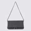 Zadig & Voltaire Dark Grey Leather Shoulder Bag In Silver