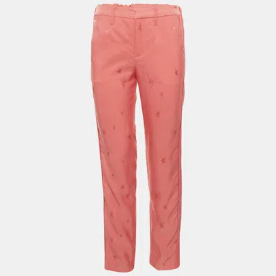 Pre-owned Zadig & Voltaire Deluxe Pink Satin Pomelo Star Deluxe Pant S