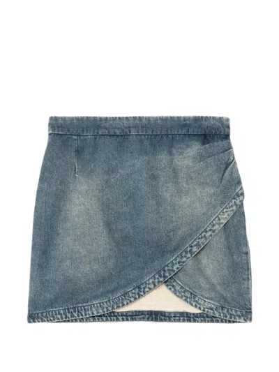 Zadig & Voltaire Denim Wrap Mini Skirt In Blue