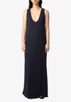 Zadig & Voltaire Deva V-neck Maxi Dress In Blue