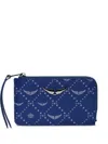 Zadig & Voltaire Diamond-print Wallet In Blue