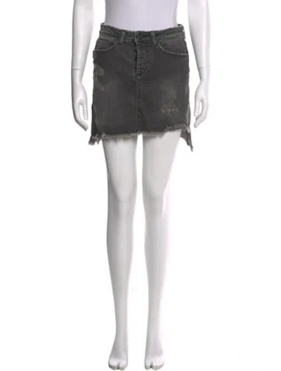 Pre-owned Zadig & Voltaire Distressed Accents Mini Skirt In Black