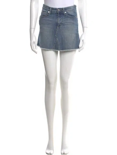 Pre-owned Zadig & Voltaire Distressed Accents Mini Skirt In Blue