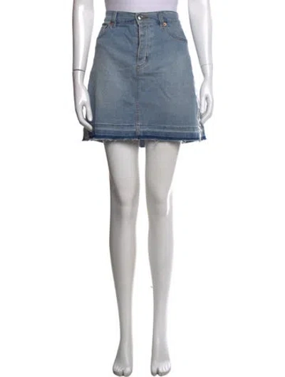 Pre-owned Zadig & Voltaire Distressed Accents Mini Skirt In Blue