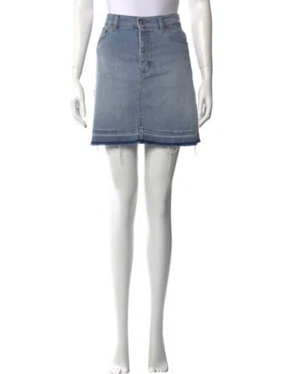 Pre-owned Zadig & Voltaire Distressed Accents Mini Skirt In Blue