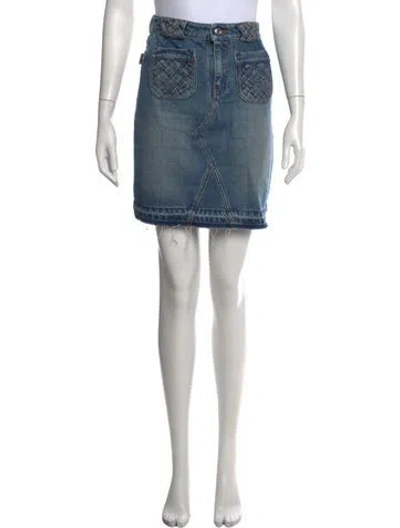 Pre-owned Zadig & Voltaire Distressed Accents Mini Skirt In Blue