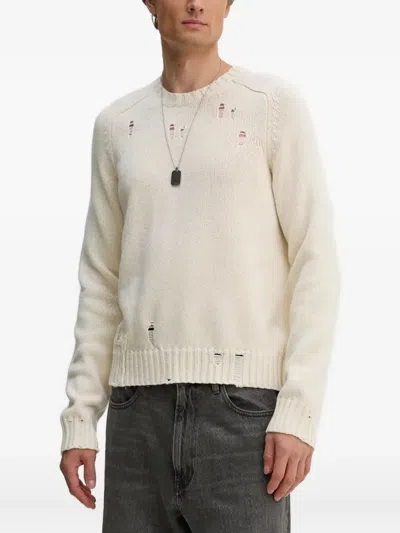 ZADIG & VOLTAIRE DISTRESSED CREW-NECK SWEATER