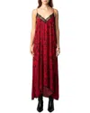 Zadig & Voltaire Risty Soft Wild Voltaire Dress In Red