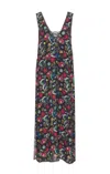 Zadig & Voltaire Renzo Lace-panel Floral-print Maxi Dress In Multi