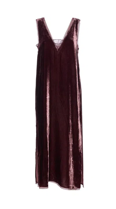Zadig & Voltaire Renzo Velvet-effect Midi Dress In Burgundy