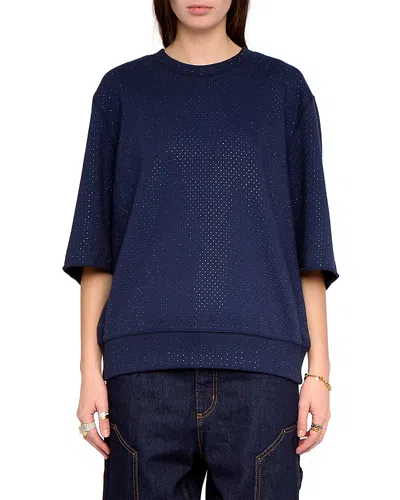 Zadig & Voltaire Edmond Distressed Sweatshirt In Blue