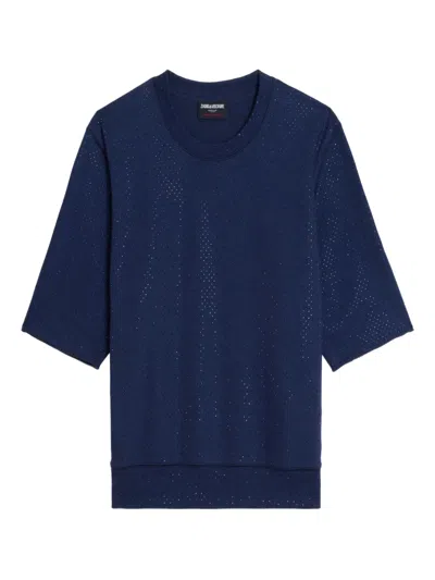 Zadig & Voltaire Edmond Strass Sweatshirt In Blue