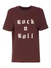 Zadig & Voltaire Crewneck Graphic Print Rock N Roll Beaded Top In Brown