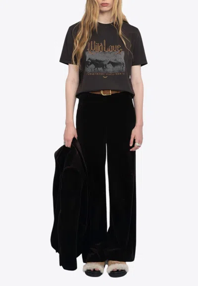 Zadig & Voltaire Edwin Wild Printed T-shirt In Brown