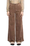 Zadig & Voltaire Eli Corduroy Wide Leg Pants In Brown