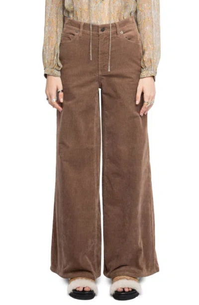 Zadig & Voltaire Eli Corduroy Wide Leg Pants In Brown